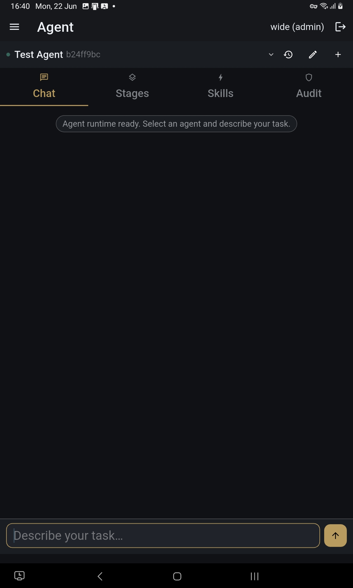 Agents list view