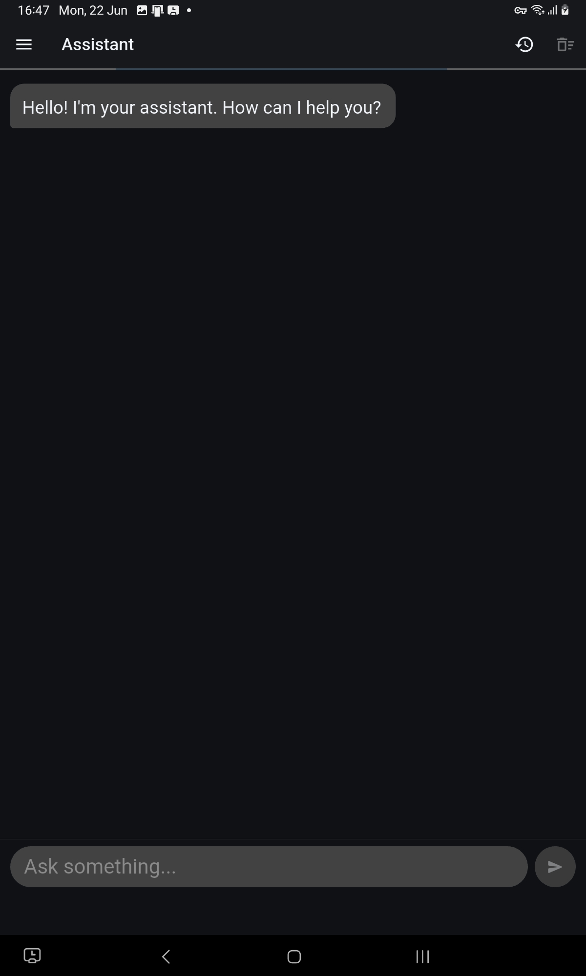 Assistant chat interface