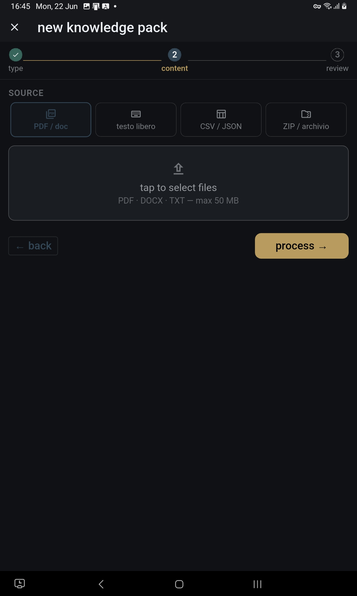 Knowledge pack content view